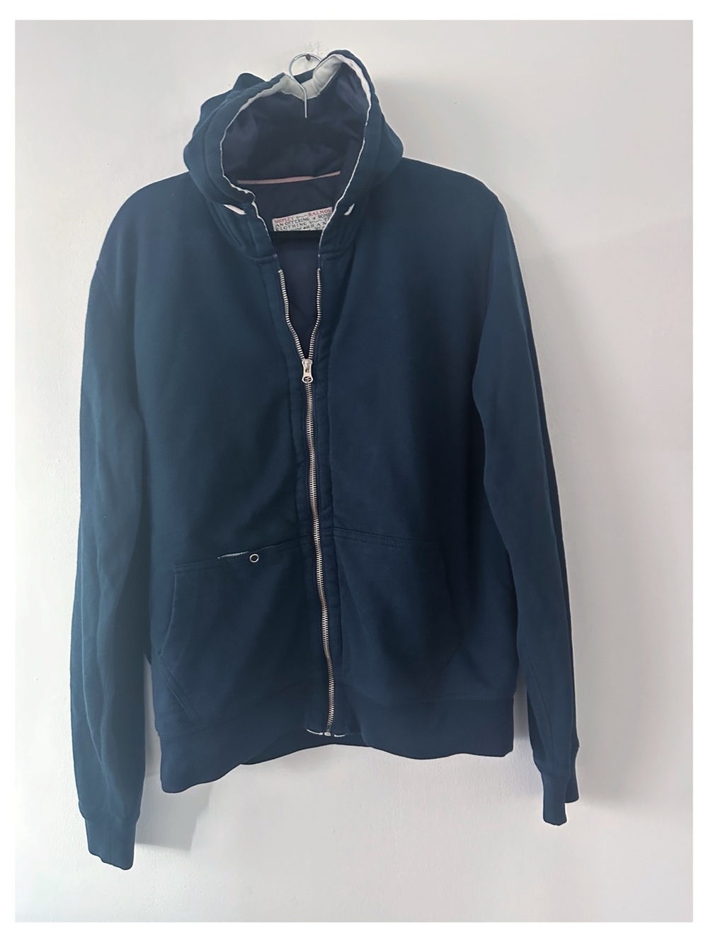 Shipley & Halmos Navy Full Zip Hoodie Quilted Jacket Men's Size Medium